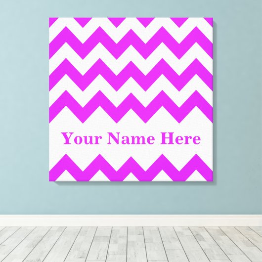 Paarse Bold Chevron met de naam Emporio Moffa Canvas Afdruk (Insitu (Houten vloer))