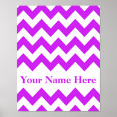 Paarse Bold Chevron met naam Poster (Voorkant)