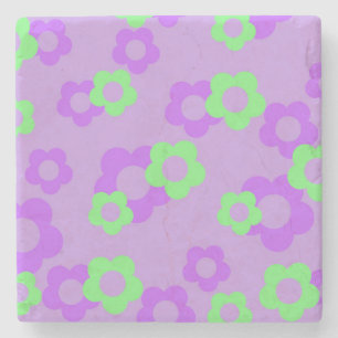 Paarse Bold Y2K Wildflower Levendige Spring Decor Stenen Onderzetter