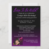 Paarse Bombshell Leopard Zebra 60e verjaardag Kaart (Achterkant)