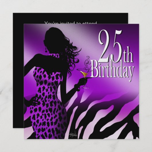 Paarse bombshell Zebra metallisch ijs zwart Kaart (Voorkant / Achterkant)