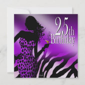 Paarse bombshell Zebra metallisch ijs zwart Kaart (Voorkant)