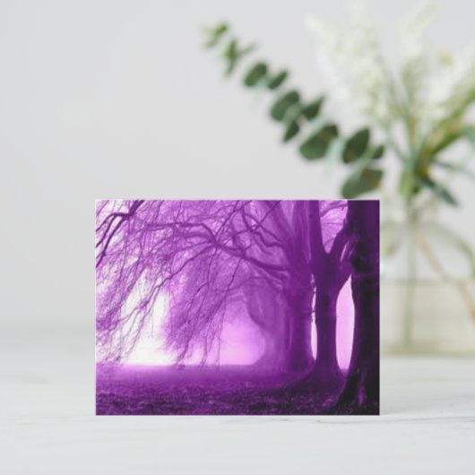 paarse bomen briefkaart (Staand voorkant)