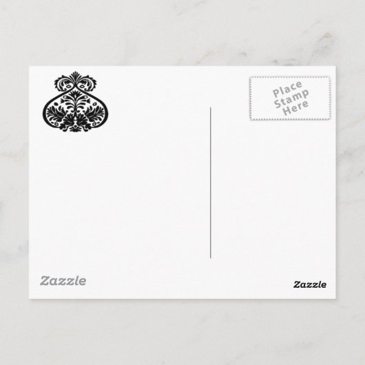 paarse bomen briefkaart (Achterkant)