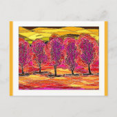 Paarse bomen briefkaart (Voorkant)