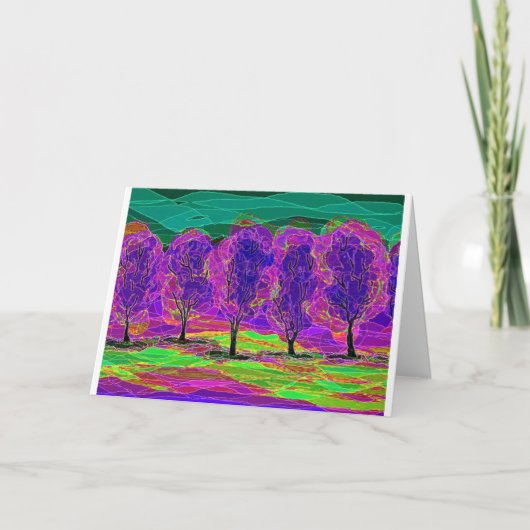 Paarse Bomen computer tekenkaart Kaart (Voorkant)