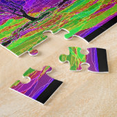 Paarse bomen die de puzzel van de puzzel afkalken (Zijkant)