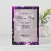 Paarse bomen en kerstversieringen Vakantie Party Kaart (Staand voorkant)