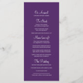 Paarse bomen geverfd op winterbruiloft menu (Achterkant)