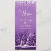 Paarse bomen geverfd op winterbruiloft menu (Voorkant)