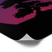 Paarse Bonsai Sunset Poster (Hoek)
