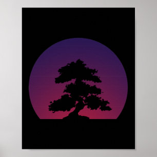 Paarse Bonsai Sunset Poster