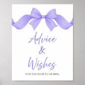 Paarse Boog Bruidsfeest Advies & Wensen Bord Poster (Voorkant)