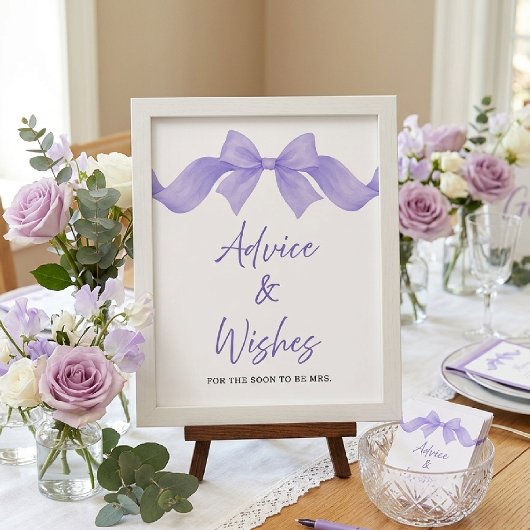 Paarse Boog Bruidsfeest Advies & Wensen Bord Poster