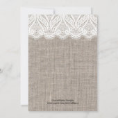 Paarse Boog en Kant Bruiloft repetitie Diner Kaart (Achterkant)