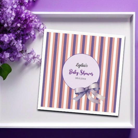 Paarse Boog Lijnen Modern Baby shower Servet