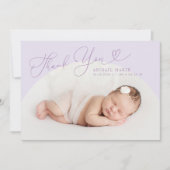 Paarse boog Lijst dank u geboorteaankondiging Aankondiging (Voorkant)