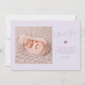 Paarse boog Lijst dank u geboorteaankondiging Aankondiging (Achterkant)