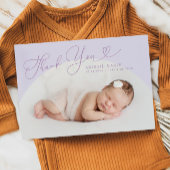 Paarse boog Lijst dank u geboorteaankondiging Aankondiging