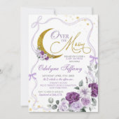 Paarse boog Lila over het Moon Girl Baby shower Kaart (Voorkant)