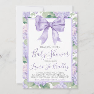 Paarse boog meisje preppy zuidelijk Baby shower Kaart