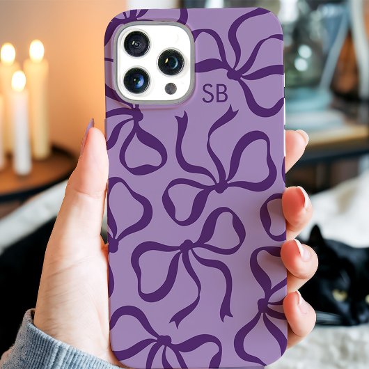 Paarse-boog-monogram Case-Mate iPhone Case