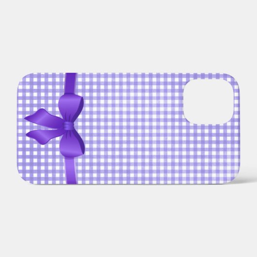 paarse boog op gingham Case-Mate iPhone case (Achterkant (horizontaal))