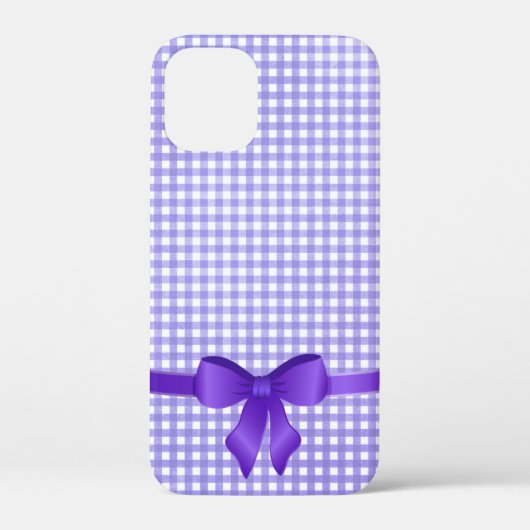 paarse boog op gingham Case-Mate iPhone case (Achterkant)