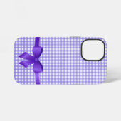 paarse boog op gingham iPhone hoesje (Achterkant horizontaal)