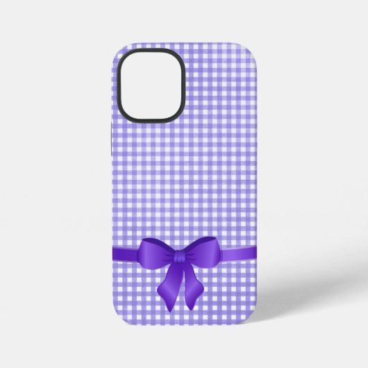 paarse boog op gingham iPhone hoesje (Achterkant)