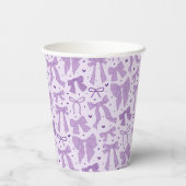 Paarse boog patroon verjaardagsfeestje papieren bekers (Achterkant)