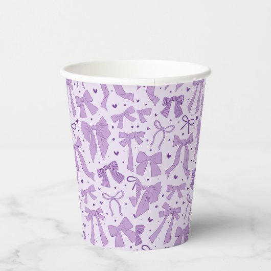 Paarse boog patroon verjaardagsfeestje papieren bekers (Rechts)