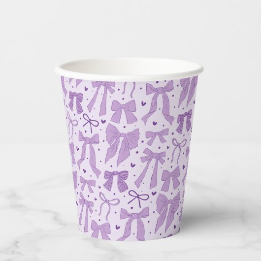 Paarse boog patroon verjaardagsfeestje papieren bekers (Voorkant)