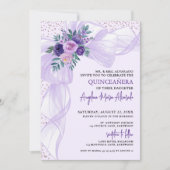 Paarse Boog Quinceanera Kaart (Voorkant)