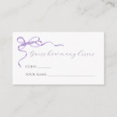 Paarse boog raad eens hoeveel kussen spel Kaart (Voorkant)