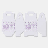 Paarse Boog Retro Hart Coquette Cake Bruidsdouche Bedankdoosjes (Ongevouwen)