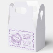 Paarse Boog Retro Hart Coquette Taart Bruidsdiner Bedankdoosjes (Open)