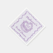 Paarse Boog Retro Hart Coquette Taart Bruidsdouche Servet (Hoek)