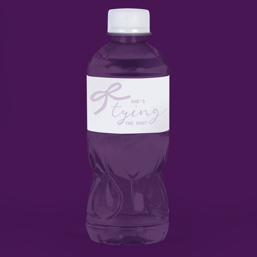 Paarse Boog Waterverf Bruidsdouche Waterfles Etiket