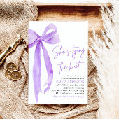 Paarse boog Ze bindt de knoop Vrijgezellenfeest Kaart