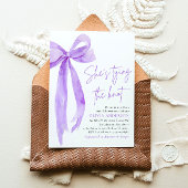 Paarse boog Ze bindt de knoop Vrijgezellenfeest Kaart