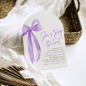 Paarse boog Ze bindt de knoop Vrijgezellenfeest Kaart