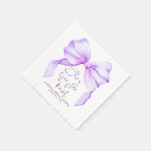 Paarse boog Ze bindt de knoop Vrijgezellenfeest Servet (Hoek)