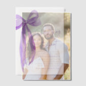 Paarse boog Ze bindt de knoop Vrijgezellenfeest Vellum Uitnodigingen (Offset (Koppel))