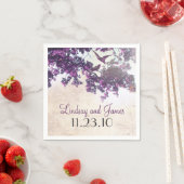 Paarse Boom Tortelduifjes bruiloft Servet (Insitu)