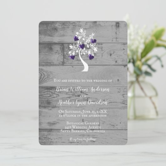 Paarse Boom van de Uitnodiging van het Huurhuwelij (Staand voorkant)