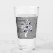 Paarse boom van het hart Gepersonaliseerd Glasbeke Glas (Achterkant)