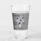 Paarse boom van het hart Gepersonaliseerd Glasbeke Glas (Voorkant)