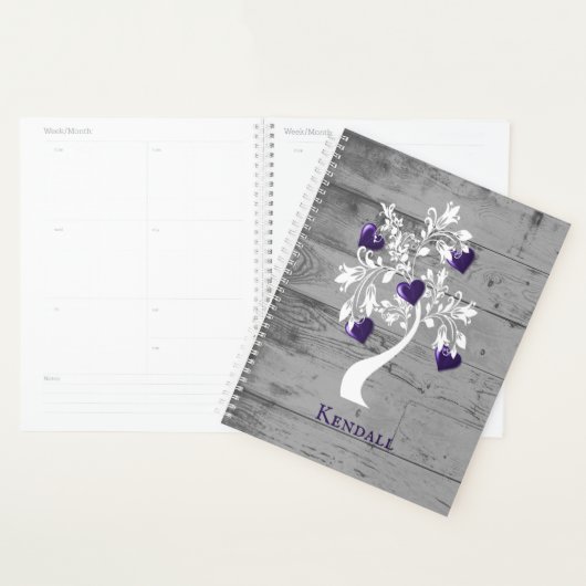 Paarse boom van het hart Gepersonaliseerde Planner (Display)