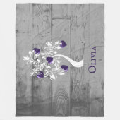 Paarse boom van het hart Persoonlijke ventilatorba Fleece Deken (Voorkant)